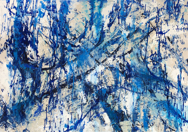 Pittura intitolato "Into The Blue" da Lynne Godina-Orme, Opera d'arte originale, Acrilico