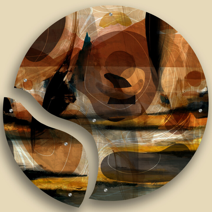 Digital Arts titled "Dust Storm - Diptych" by Lynne Godina-Orme, Original Artwork, 2D Digital Work Mounted on Plexiglass