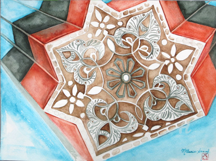 Peinture intitulée "Alhambra - Antipers…" par M.Clarice Sarraf, Œuvre d'art originale, Aquarelle
