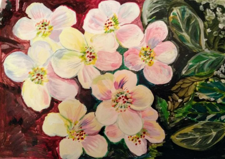 Drawing titled "Spring flowers" by Liudmila Matrosova, Original Artwork