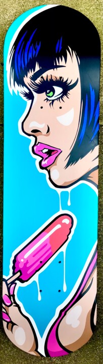 Painting titled "Popsicle" by Mach-One, Original Artwork, Spray paint