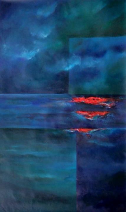 Pittura intitolato "mer atipyque" da Madeleine Roche, Opera d'arte originale