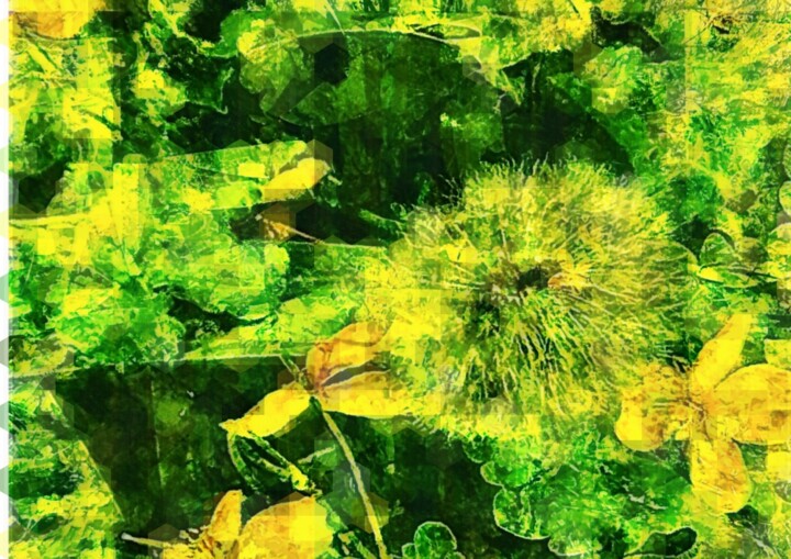 Arte digital titulada "Jaune Vert" por Marcelle Delacité, Obra de arte original, Fotografía manipulada