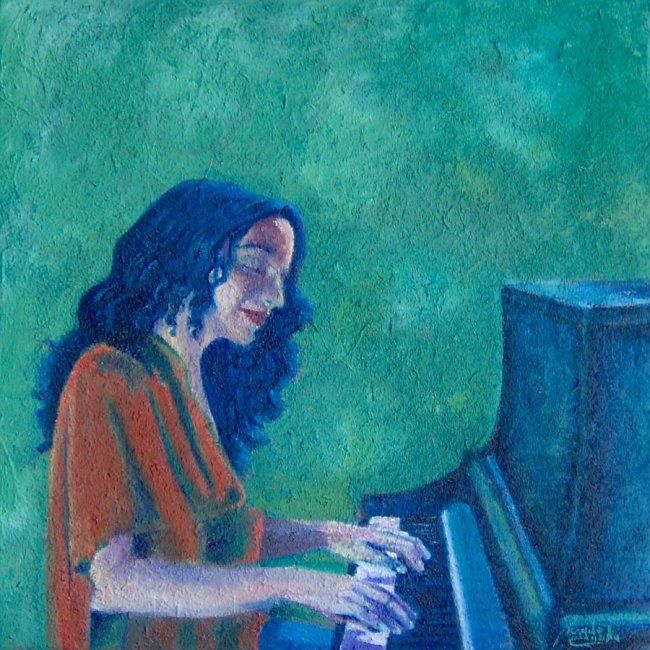 Peinture intitulée "Rapsodia in verde" par Magda Carella, Œuvre d'art originale, Huile