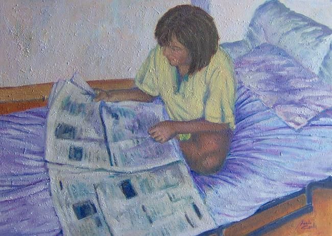 Pintura intitulada "Domenica mattina" por Magda Carella, Obras de arte originais, Óleo