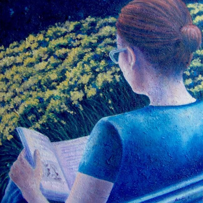 Картина под названием "In giardino" - Magda Carella, Подлинное произведение искусства, Масло