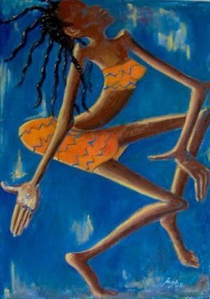Schilderij getiteld "Danza" door Magda Carella, Origineel Kunstwerk, Olie
