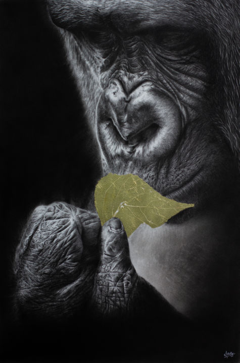 Dessin intitulée "Respire" par Magali Lapeyre-Mirande, Œuvre d'art originale, Crayon