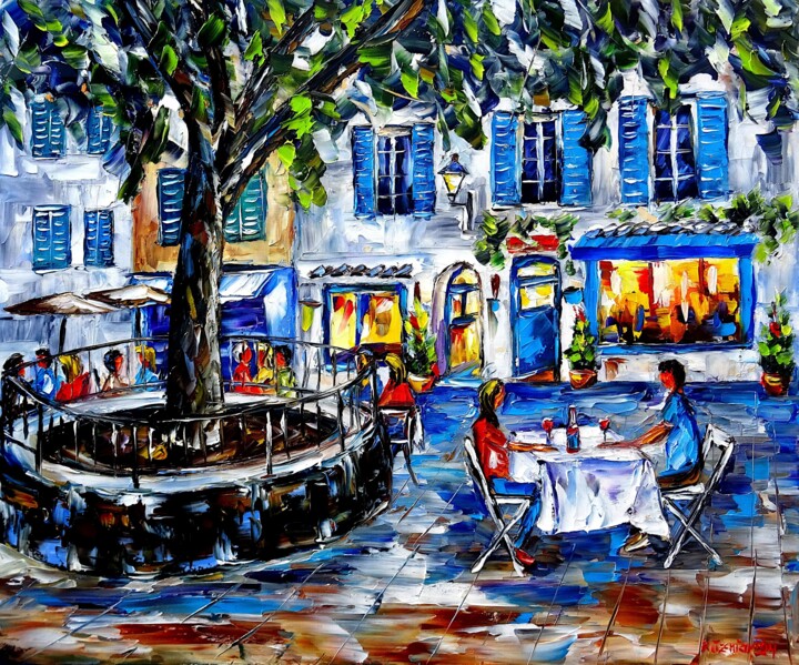 Painting titled "Place de l'Ormeau,…" by Mirek Kuzniar, Original Artwork, Oil