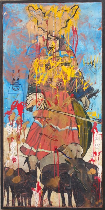 Pittura intitolato "Lady Smokey" da Maiwandol, Opera d'arte originale, Acrilico