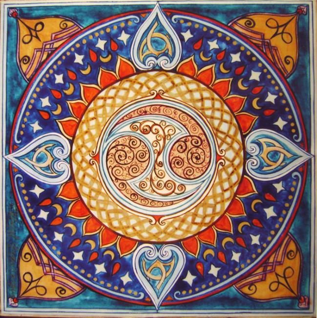  Mandala Cosmos  Pintura por C Majal Artmajeur
