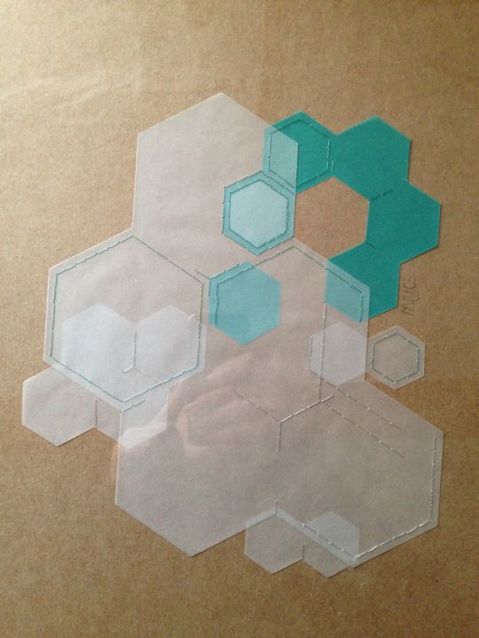 Sculpture titled "MOLECULE /4" by Maluce, Original Artwork, Paper Mounted on Cardboard