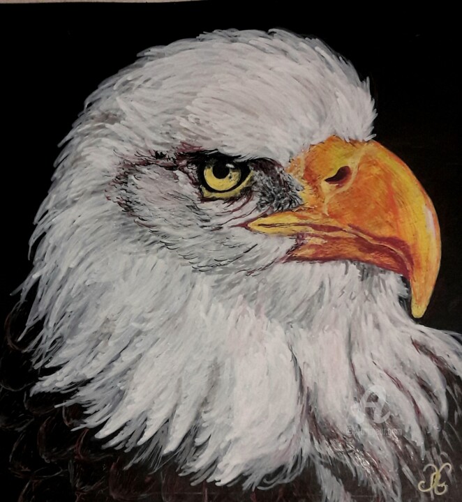 Dibujo titulada "Eagle" por Maman Aigle, Obra de arte original, Rotulador