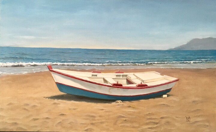Pintura intitulada "Barca" por Mams, Obras de arte originais, Óleo