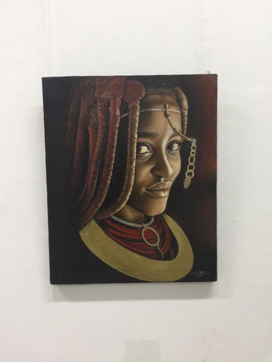 Peinture intitulée "Femme Himba" par Man Innov Niasse, Œuvre d'art originale, Acrylique
