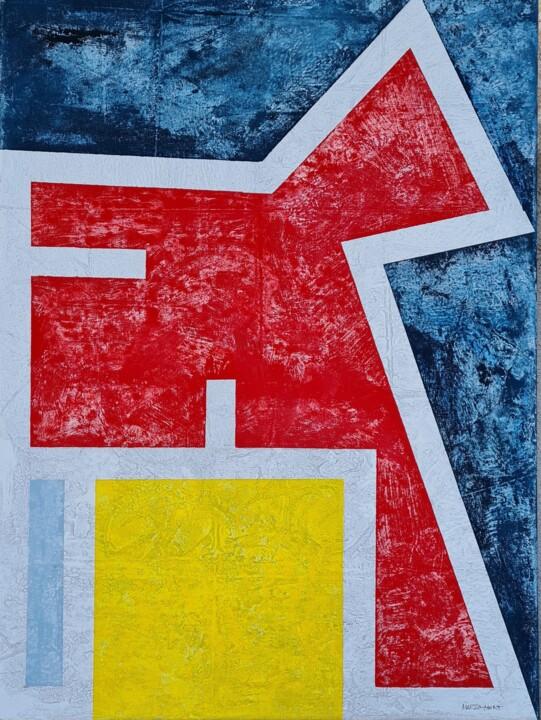 Painting titled "Gat" by Manel Marzo-Mart, Original Artwork, Acrylic Mounted on Wood Stretcher frame