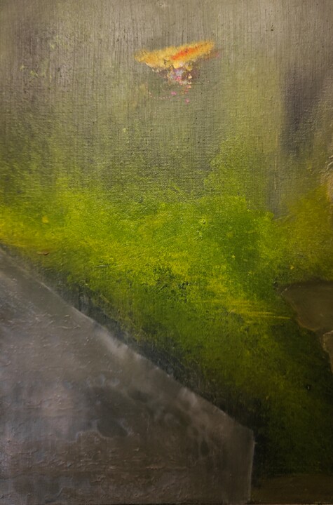 Peinture intitulée "when all goes green…" par Manoo Tedin, Œuvre d'art originale, Huile