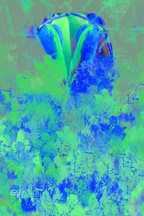 Digital Arts titled "Kingfishers Colors" by Manos Chronakis, Original Artwork, Digital Painting
