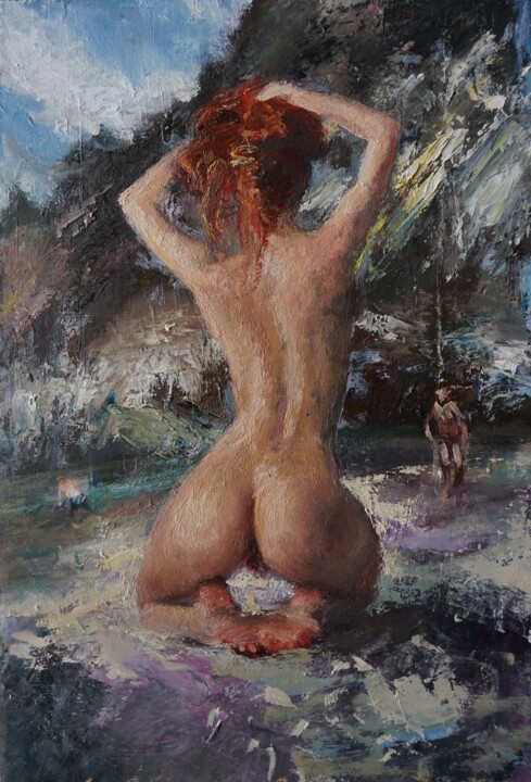 Painting titled "Maman !" by Manuel Leonardi, Original Artwork, Oil