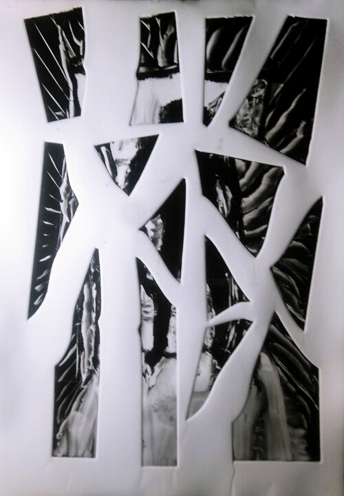 Druckgrafik mit dem Titel "Incarcerator" von Michael E. Voss, Original-Kunstwerk, Monotypie