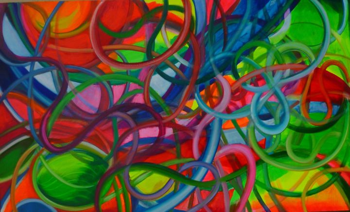 Malarstwo zatytułowany „nudos-multicolores.…” autorstwa Maparè, Oryginalna praca, Olej