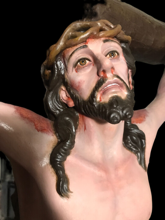 Sculpture titled "CRISTO DE LA AGONIA" by Mar Blazquez, Original Artwork, Clay