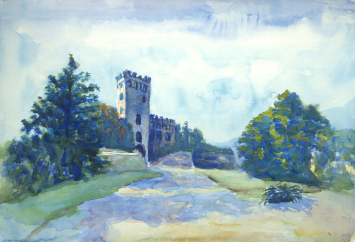 "Alpine Castle" başlıklı Tablo Глеб Брянский tarafından, Orijinal sanat, Suluboya