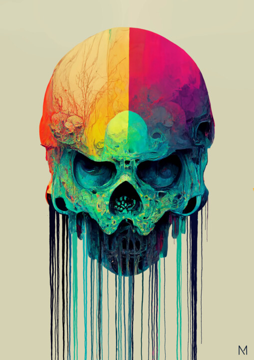 Digitale Kunst getiteld "skullpainting" door Marc Alapont, Origineel Kunstwerk, 2D Digital Work