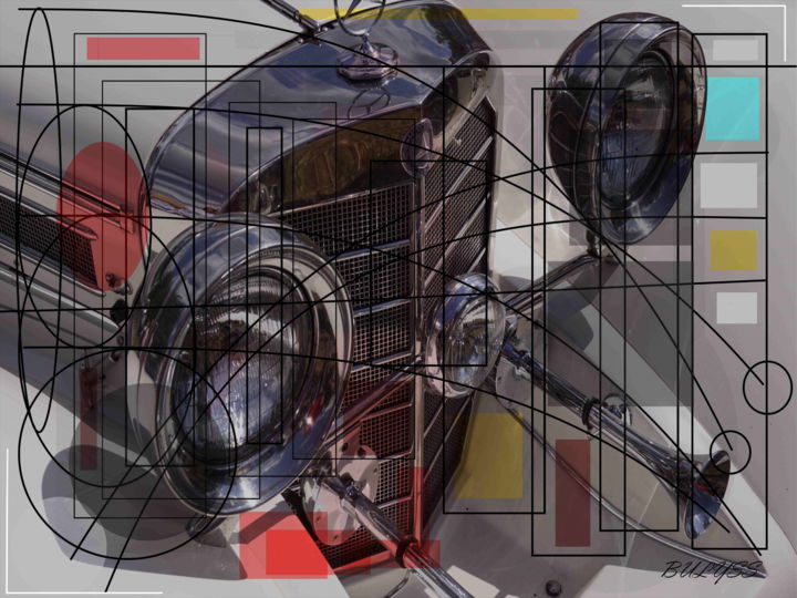 Digitale Kunst getiteld "Stay in a Car" door Marc Bulyss, Origineel Kunstwerk, Digitaal Schilderwerk
