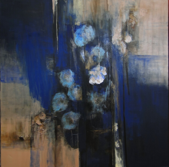 Malarstwo zatytułowany „Sueños en Azul” autorstwa Marcela Ramirez-Aza, Oryginalna praca, Akryl Zamontowany na Drewniana rama…