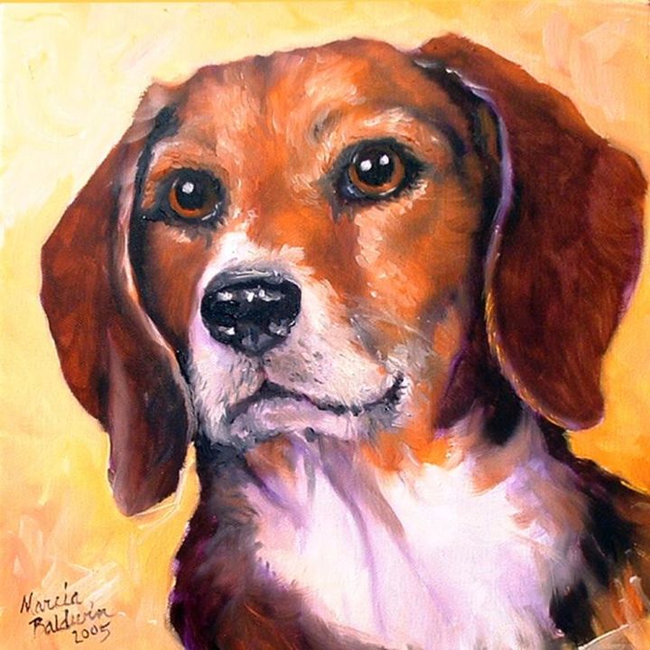 Pittura intitolato "Beagle Billy" da Marcia Baldwin, Opera d'arte originale