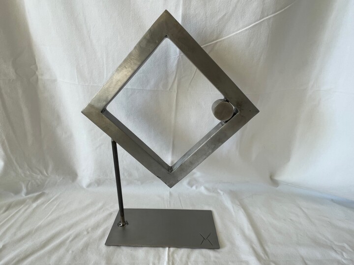 Sculpture titled "Rombo" by Marco Villa, Original Artwork, Metals