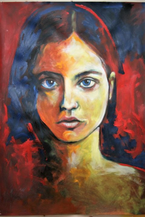 Peinture intitulée "La niña de Ampuero" par Marcos Aranda, Œuvre d'art originale, Huile