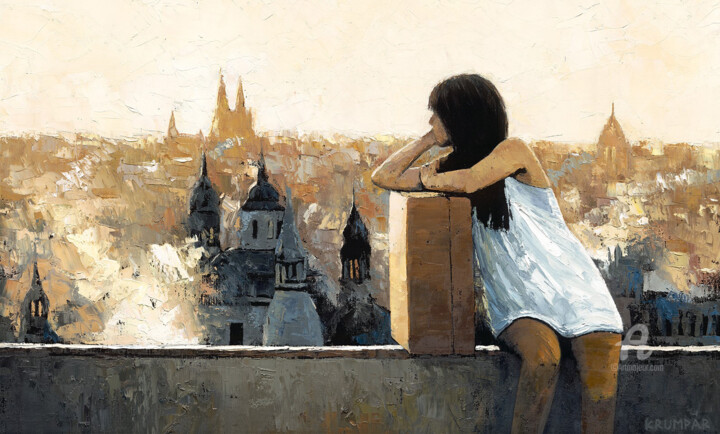 Malarstwo zatytułowany „My home” autorstwa Marek Krumpar, Oryginalna praca, Olej