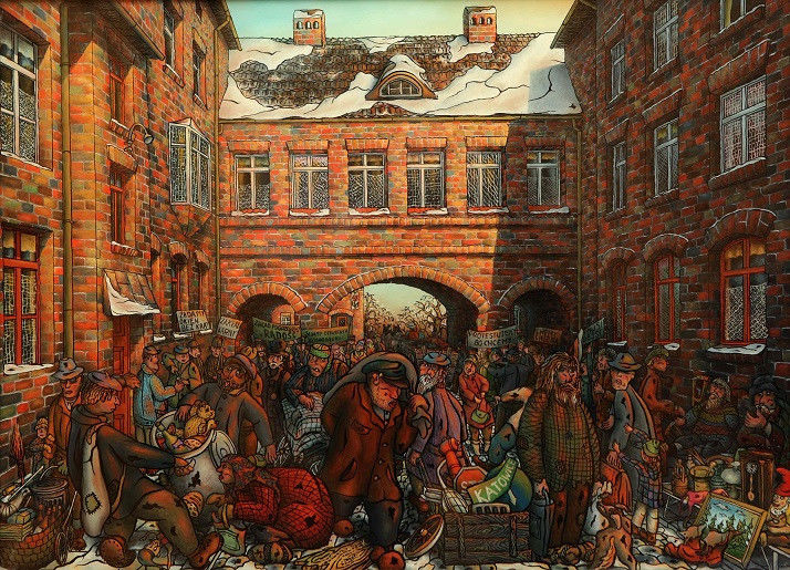 Schilderij getiteld "Prosperity" door Idziaszek, Origineel Kunstwerk, Olie