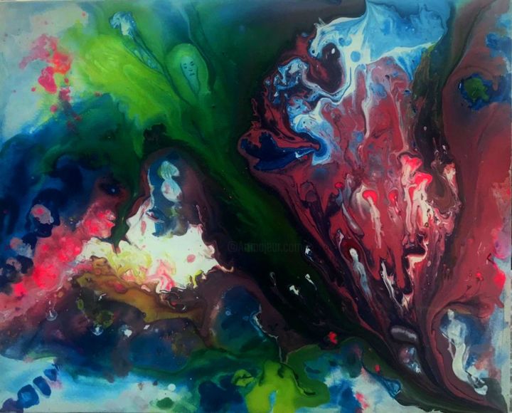 Schilderij getiteld "abstract" door Aleks Margjini, Origineel Kunstwerk, Acryl