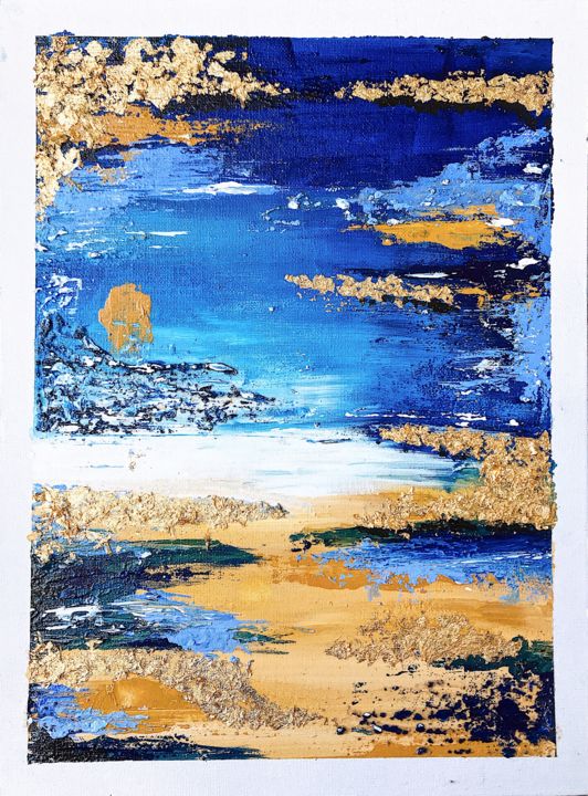 Painting titled ""La plage 03"" by Margot Lecouvez, Original Artwork, Acrylic