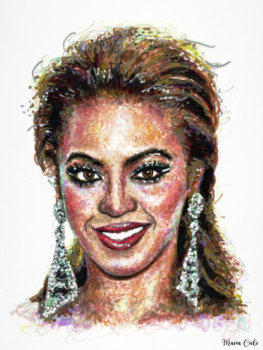 제목이 "Beyonce - Femmes Re…"인 그림 Maria Cielo로, 원작, 연필