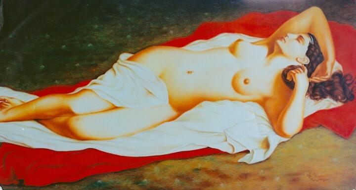 Painting titled "Primavera" by Maria Cristina Romero Duarte, Original Artwork, Oil