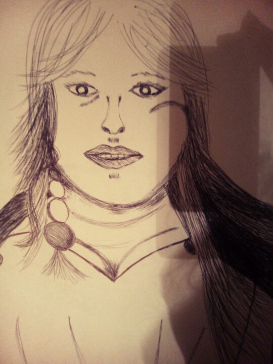 Drawing titled "Melisa" by Maria De Los Ángeles Posadas (Cati), Original Artwork, Ballpoint pen