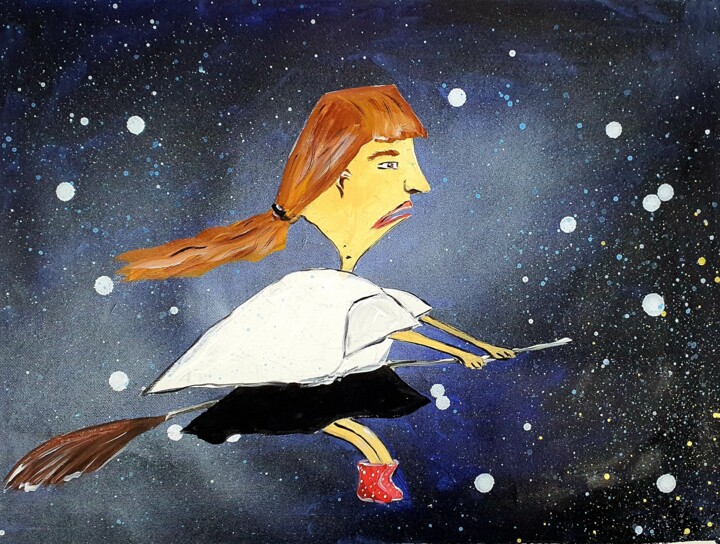 Картина под названием "Не спится" - Maria Nesterova, Подлинное произведение искусства, Акрил