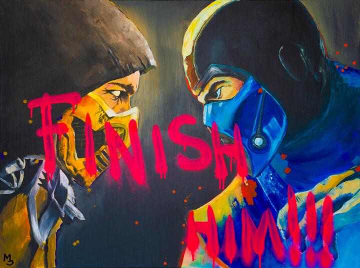 Pintura titulada ""Finish him"" por Maria Saleh, Obra de arte original, Acrílico