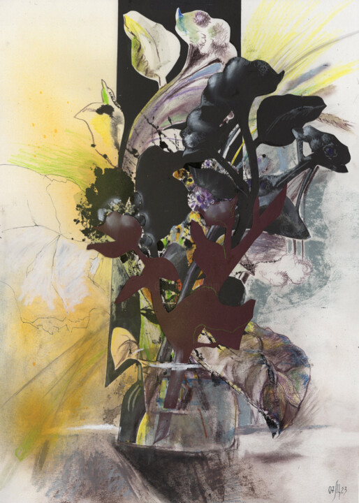 Painting titled "Flower budo. Burdock" by Maria Shedrina, Original Artwork, Pastel
