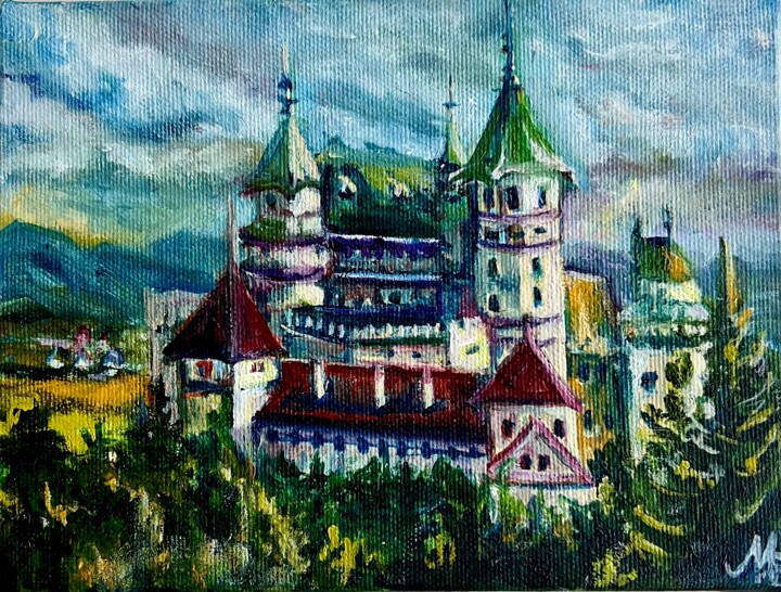 Painting titled "Boynitsky Castle 3" by Maria Zasidkovych (Mariia), Original Artwork, Oil