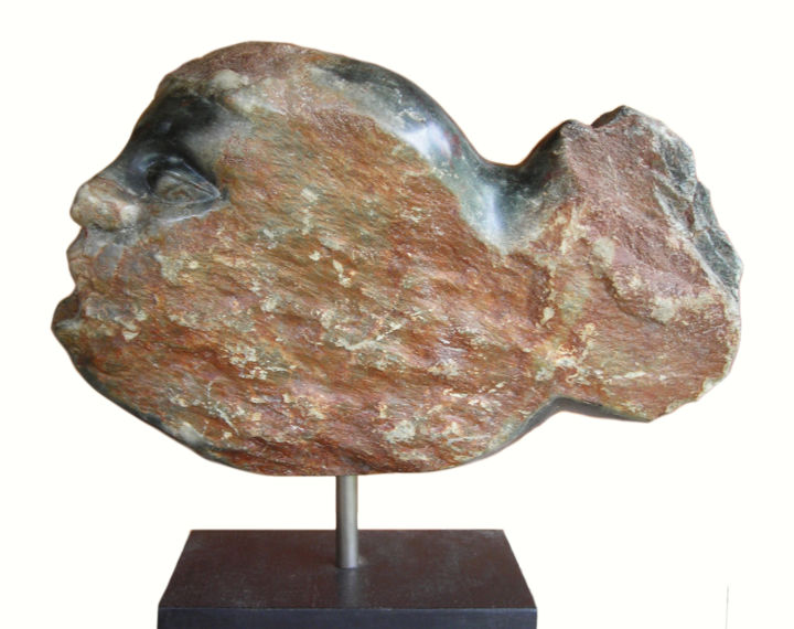 Sculpture titled "Le Cri de l'ocean" by Marianne Monnoye-Termeer, Original Artwork, Stone