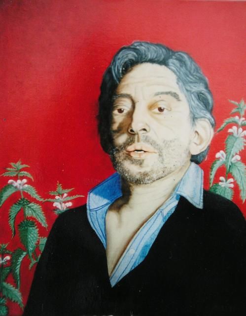 Ζωγραφική με τίτλο "" Gainsbourg "" από Marianne Monnoye-Termeer, Αυθεντικά έργα τέχνης, Λάδι