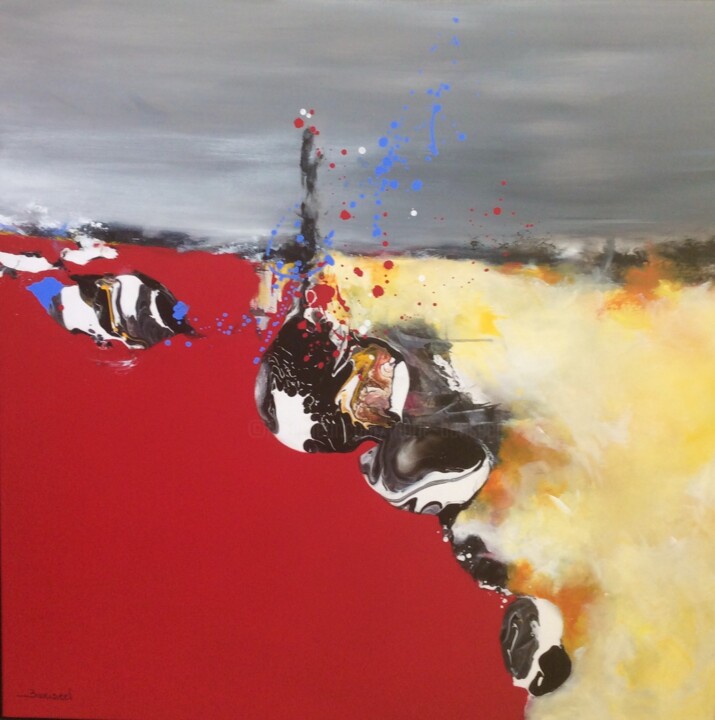 Malerei mit dem Titel "Bloody Omaha" von Marie Bariseel, Original-Kunstwerk, Acryl