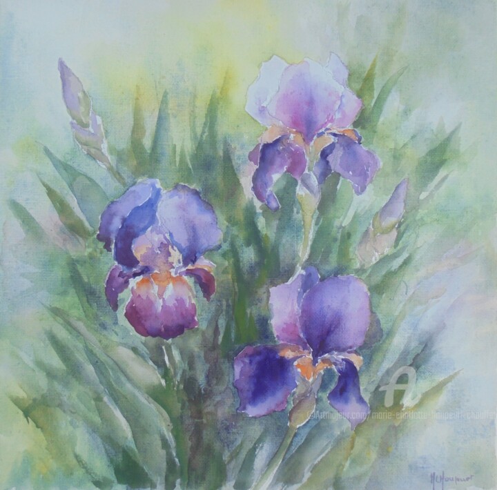 Painting titled "Printemps" by Marie-Charlotte Houpeurt-Chauffeté, Original Artwork, Watercolor