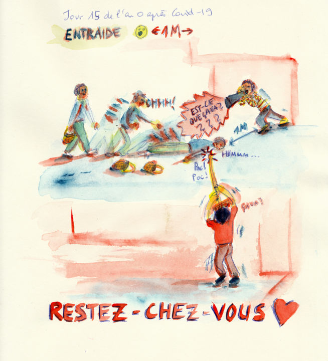 Entraide Dessin Par Marie Desert Artmajeur