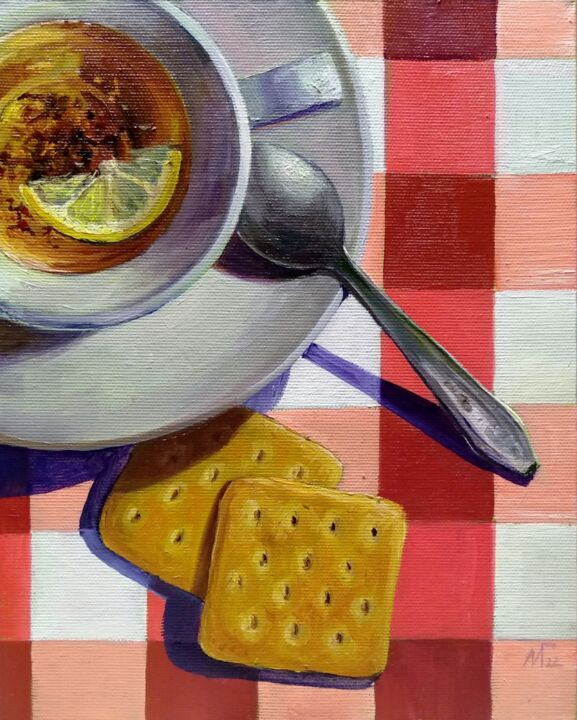 Ζωγραφική με τίτλο ""Tea" from the seri…" από Maria Gordeeva, Αυθεντικά έργα τέχνης, Λάδι
